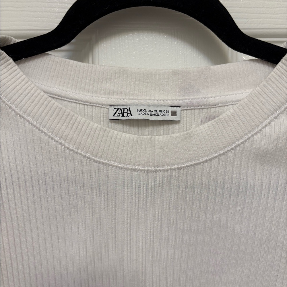 ZARA White Sleeveless Ribbed Camisole/ Tank - Picture 3 of 4